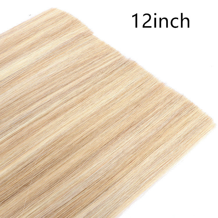 Real human hair seamless flat hair extension