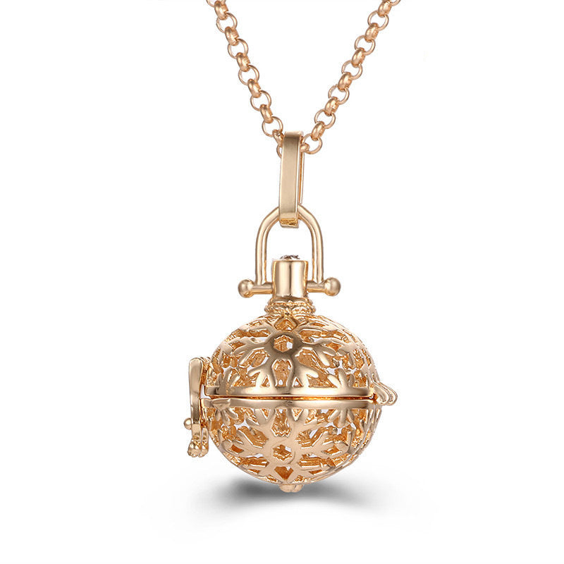 Aromatherapy Zircon Cage Hollow Necklace Essential Oil Diffuser Perfume Box Antique Traditional Han Clothing Accessories