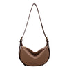 Moon Shape Underarm Bag Solid Color Small Shoulder Messenger Bag