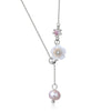 Natural Pearl Women's Shell Flower Tassel Adjustable Clavicle Chain