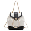 Women's Chain Backpack One Shoulder Retro Oily Bucket Bag