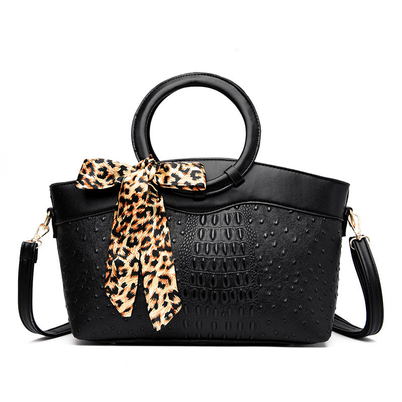 Fashion Stone Pattern Ring Shoulder Women's Handbag