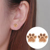 Personality puppy footprints cute kitten paw earrings