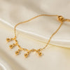 Women's Fashion Y-shaped Small Golden Balls Titanium Steel Anklet