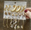 Metal Circle Chain Earrings Set Of Six Sets