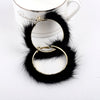 Mink Fur Large Circle Round Ear Hoop Earrings