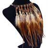 European And American Feather Tassel Ethnic Necklace