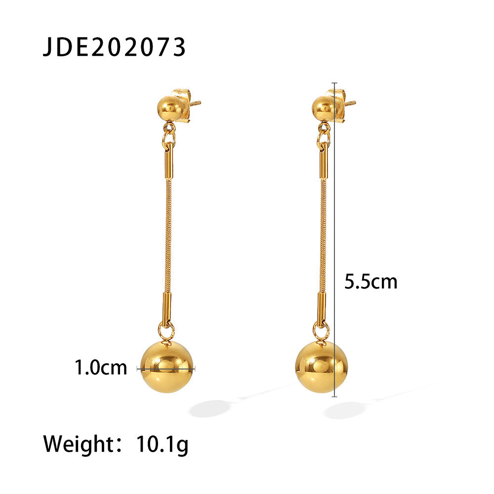 Non-fading Spherical Stainless Steel Earrings