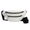 Women's Fashion All-match Casual Solid Color Soft Surface Double Zipper Waist Bag