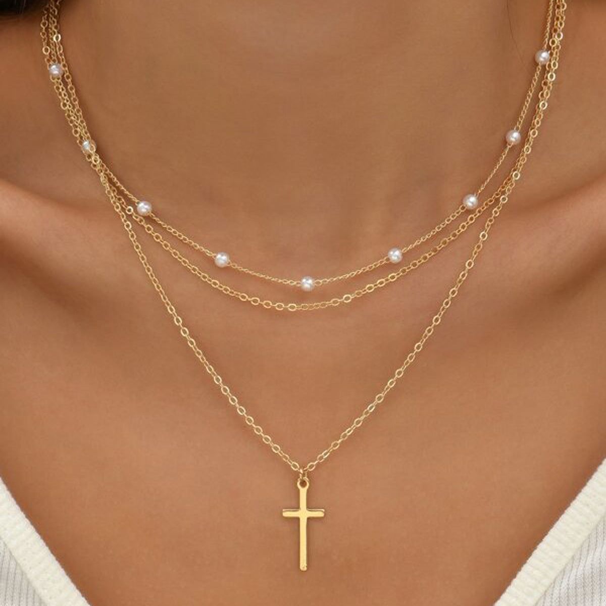 Cross Zircon Necklace Internet Influencer Accessories