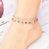 Fashion Double-layer Chain Color Billiards Round Beads Anklet