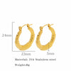 Retro French Metal Mirror Geometric Ring Ear Clip Female Special-interest Earrings