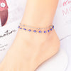 Fashion Double-layer Chain Color Billiards Round Beads Anklet