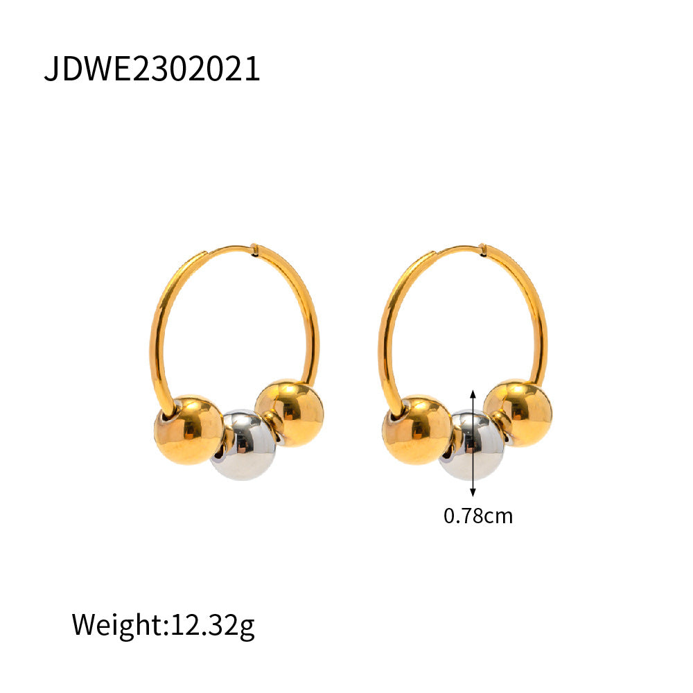 Non-fading Spherical Stainless Steel Earrings