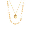 Double Layers Loving Heart Chain Twin Necklace Female Clavicle Chain