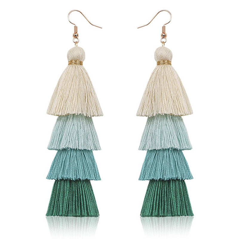 Women's Fashion Multi-layer Tassel Earrings