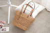 Large Capacity Fashion Urban Simple White Khaki Straw Braided Bag