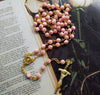 Acrylic GoldRose Bead Necklace