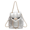 Women's Chain Backpack One Shoulder Retro Oily Bucket Bag