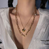 Double Layers Loving Heart Chain Twin Necklace Female Clavicle Chain