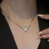 Magnetic Diamond-embedded Five-pointed Star Necklace Summer Stainless Steel Clavicle Chain Affordable Luxury Style Ladies