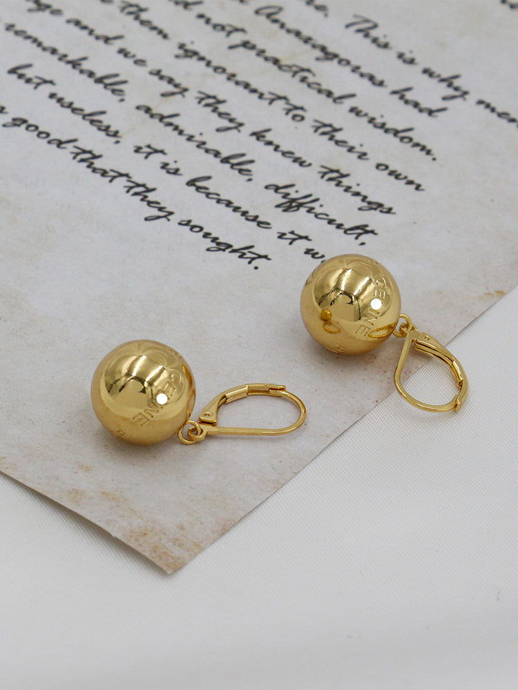 Bronze Ball Earrings Exquisite Light Luxury High Sense Versatile