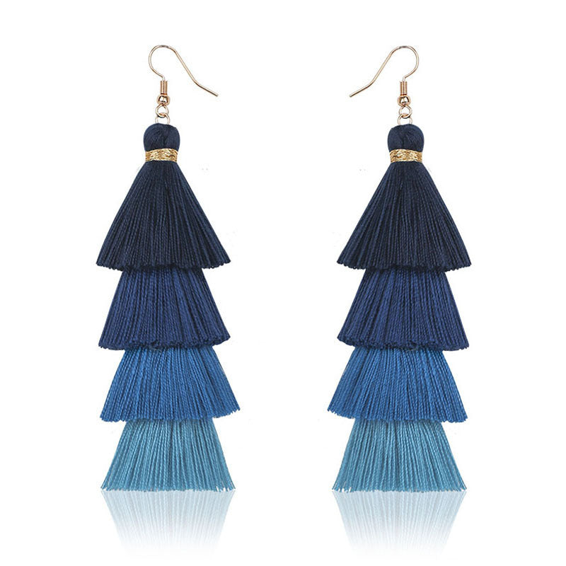 Women's Fashion Multi-layer Tassel Earrings