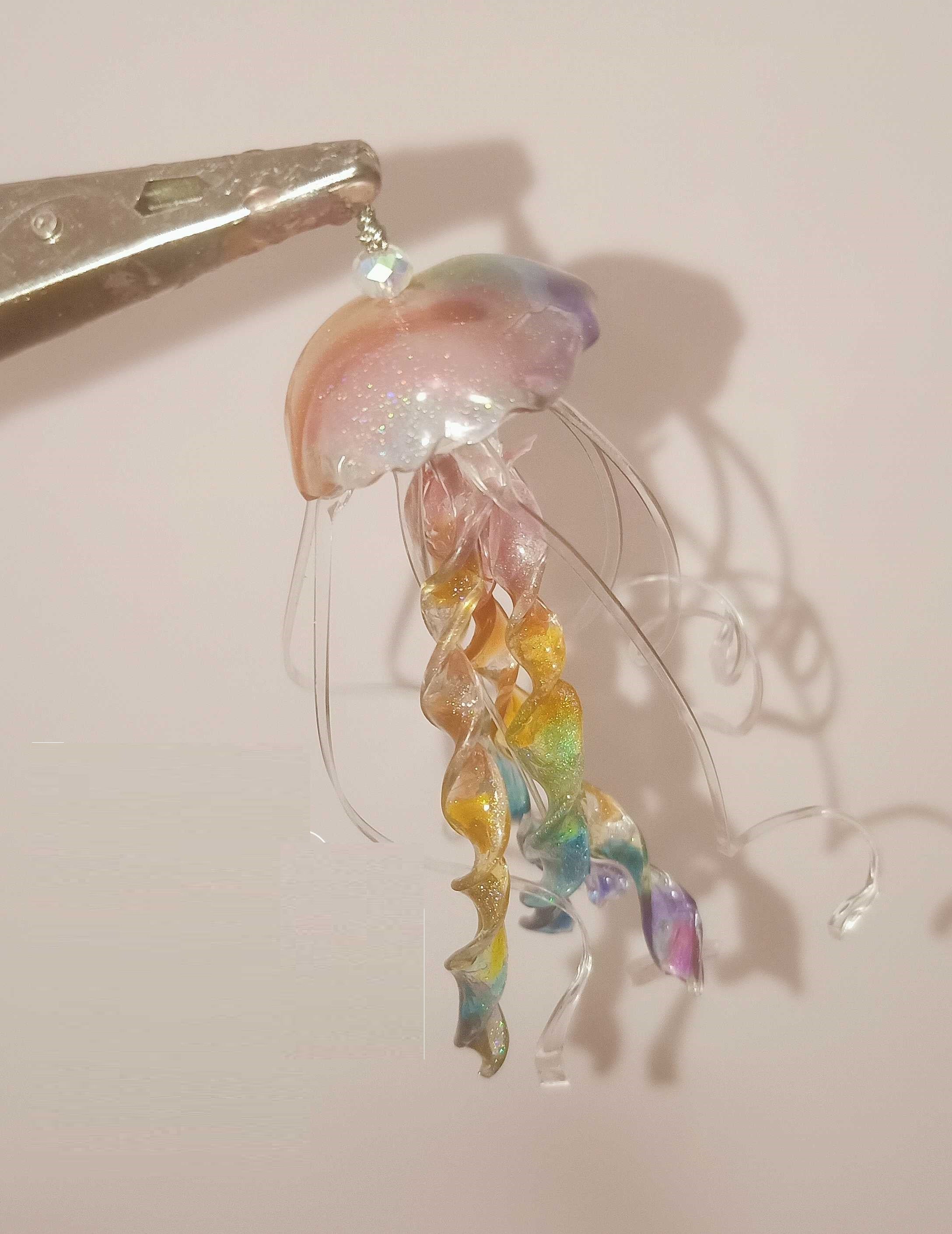 Candy Color Heat Shrinkable Stereo Rainbow Jellyfish Earrings