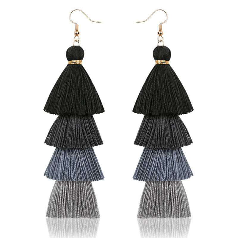 Women's Fashion Multi-layer Tassel Earrings