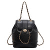 Women's Chain Backpack One Shoulder Retro Oily Bucket Bag