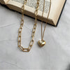 Double Layers Loving Heart Chain Twin Necklace Female Clavicle Chain