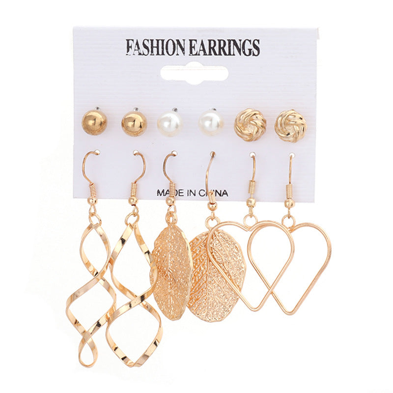 Metal Exaggerated Big Circle Earrings Set