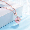 Love Heart-shaped Powder Crystal Pendant Necklace Plated 925