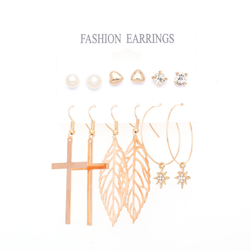 Metal Exaggerated Big Circle Earrings Set