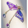 Handmade Copper Wire Epoxy Blue Purple Butterfly Wings Earrings