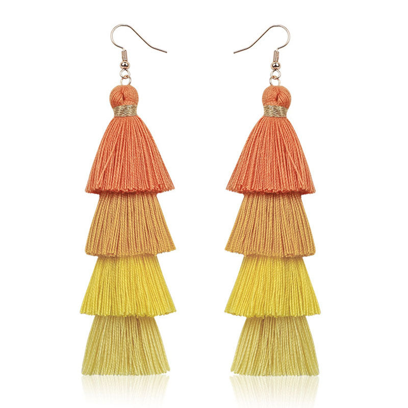 Women's Fashion Multi-layer Tassel Earrings