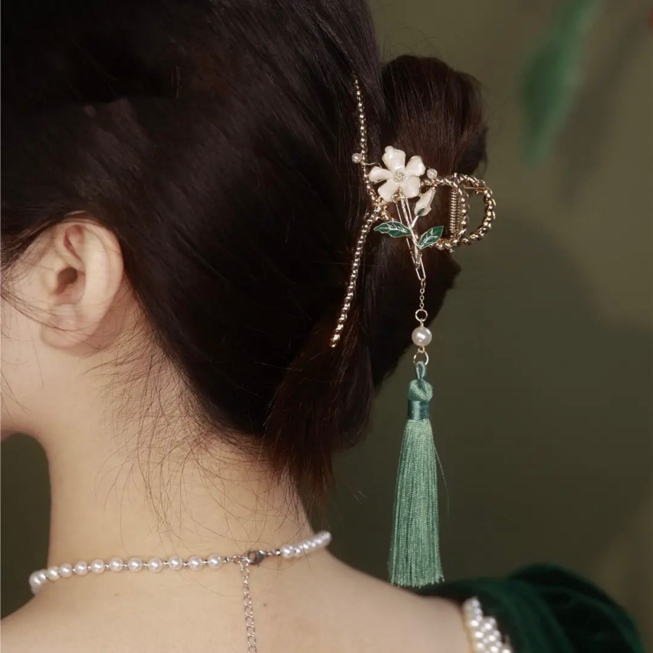 Flower Tassel Clip National Style Fashion