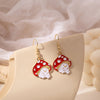 Unique Earring for Women Cute Three Mushroom Shape Sweet Gold Color Drop Earrings New Design Trendy Ear Jewelry