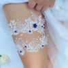 European And American Bridal Lace Garter Belt Blue Pearl Garter Belt Sexy Elastic Leg Loop