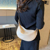 Moon Shape Underarm Bag Solid Color Small Shoulder Messenger Bag