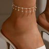 Creative Simple Alloy Anklet With Diamond Tassle Fashion Foot Ornaments