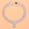 Diamond Heart Shaped Cuban Anklet Fashion Trend New Anklet