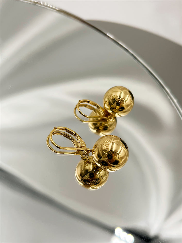 Bronze Ball Earrings Exquisite Light Luxury High Sense Versatile