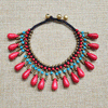 Bohemian Style Semi-precious Stone Water Drop Copper Bead Hand-woven Beach Anklet