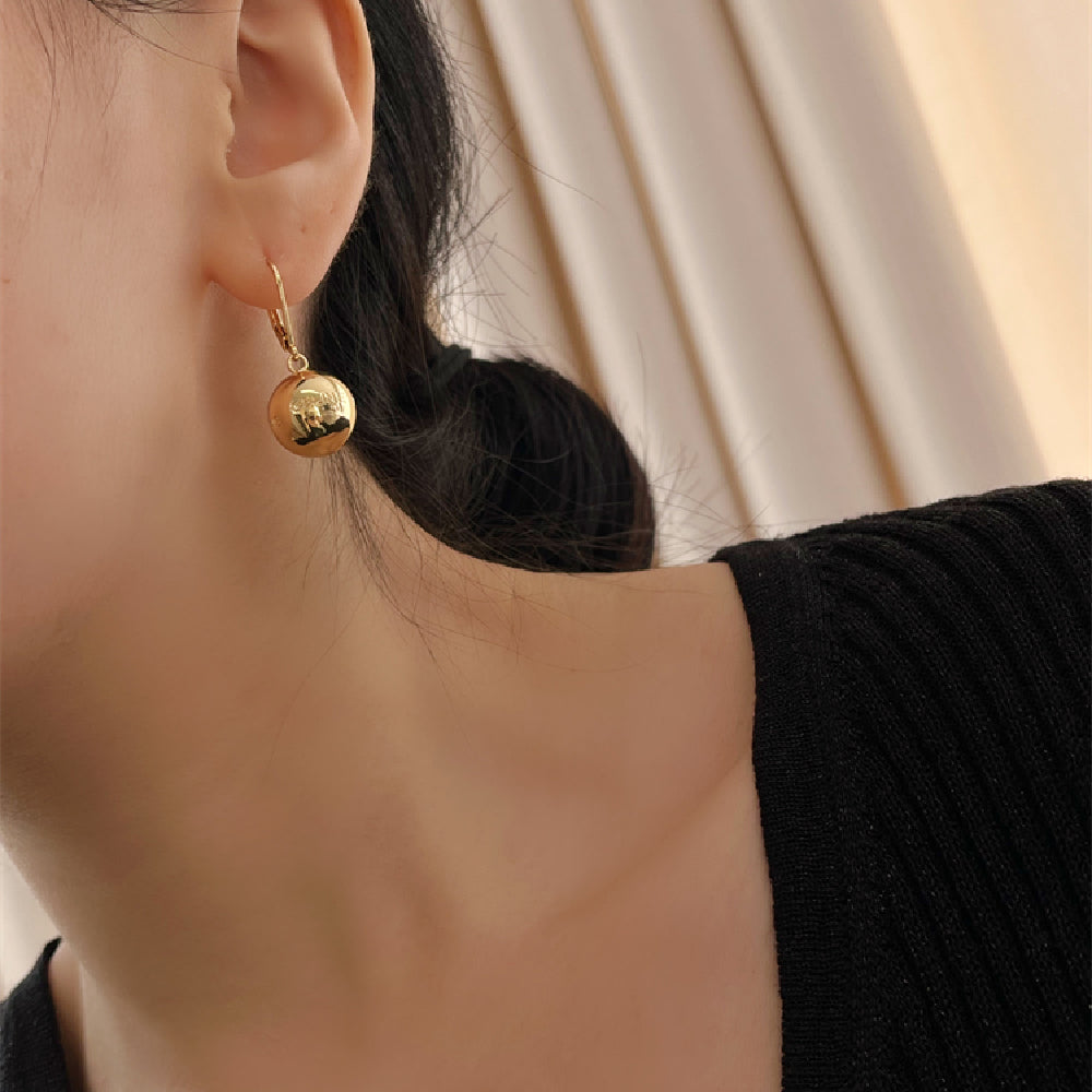 Bronze Ball Earrings Exquisite Light Luxury High Sense Versatile