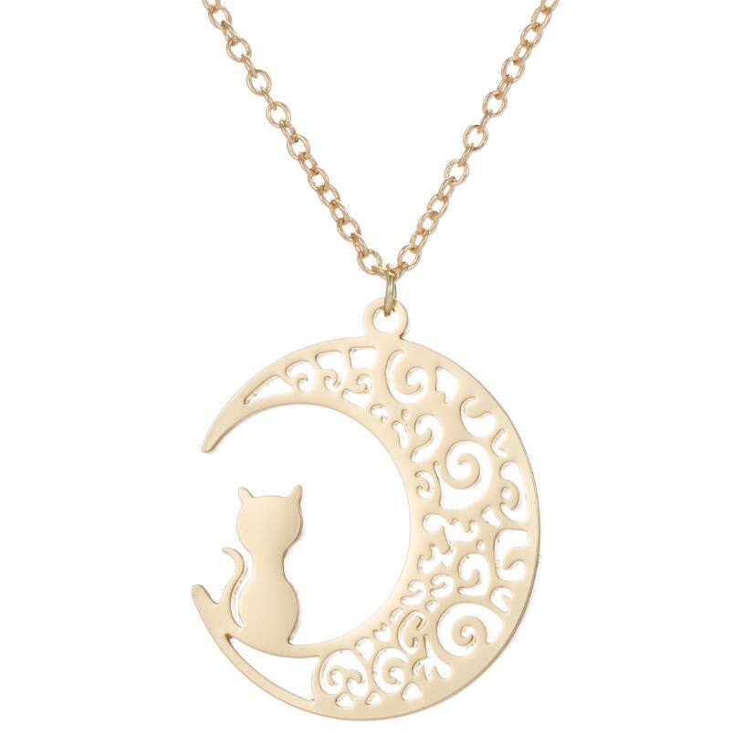 Hollow Moon Cat Clavicle Chain